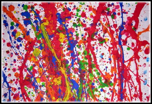 Ugly splatter paint art by the modern artist, Rothko. 