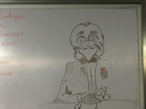 Picture of a chicken that looks like a mob boss, specifically "The God Father."